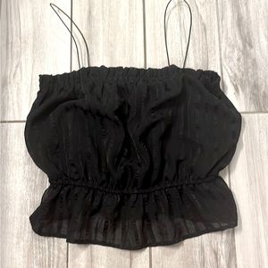 Crop top with cord stretchy straps size 4-6